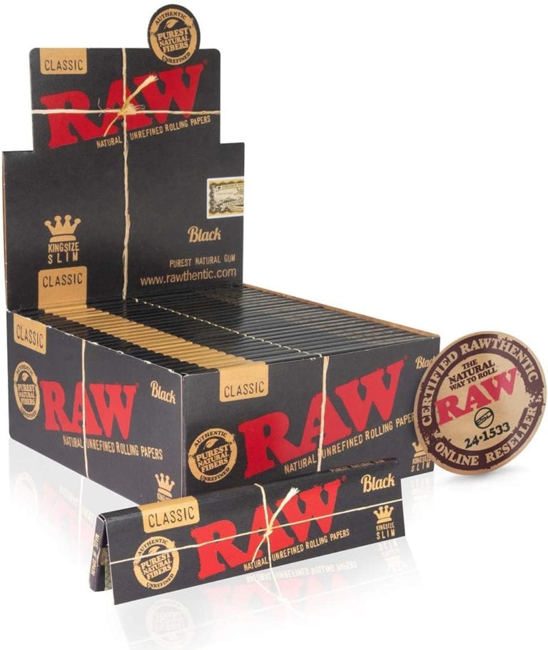 Raw Black King Size Slim 50 Booklet/32 Leave – S & O Wholesale